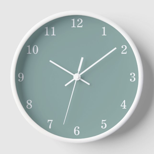 Horloge murale turquoise pâle minimaliste (Recto)