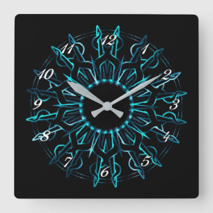 Horloge murale turquoise tribale de Sun