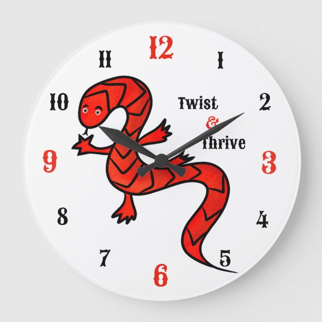 Horloge murale Twist & Thrive Red Lizard (Recto)