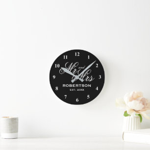 Horloge murale ultra chic Mr et Mrs
