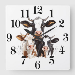 Horloge murale vache