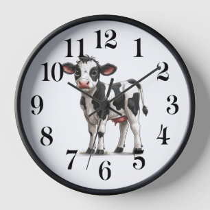 Horloge murale vache