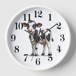 Horloge murale vache