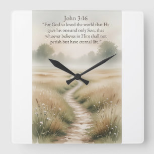 Horloge murale verset biblique Jean 3:16