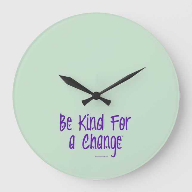 Horloge murale vert sauge Be Kind For Change™ (Recto)