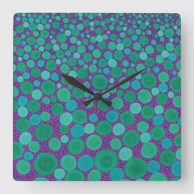 Horloge murale verte et violette (Recto)
