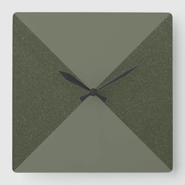 Horloge murale verte mousse diagonale partagée (Recto)
