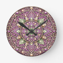 Horloge murale vibrante Mandala – Forme géométriqu