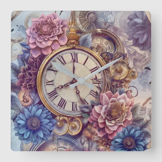 Horloge murale victorienne Pastel Steampunk (Recto)