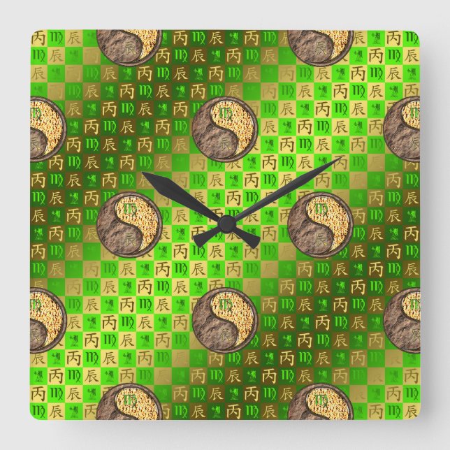 Horloge murale Vierge & Dragon de Feu (Recto)