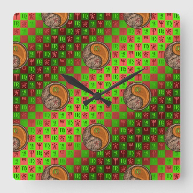 Horloge murale Vierge & Tigre de Bois (Recto)