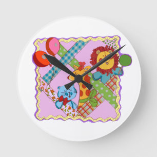 Horloge murale vintage animaux de safari