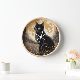 Horloge murale vintage Black Cat pour les amateurs