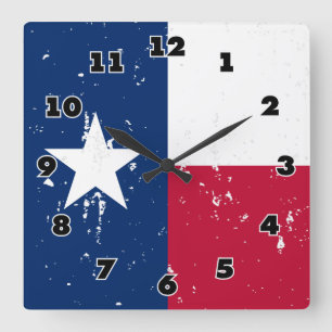 Horloge murale vintage de carré de drapeau du