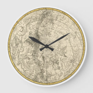 Horloge murale vintage de carte du monde de