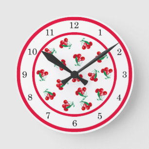 Horloge murale vintage de cerises