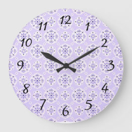 Horloge murale vintage de style Lavande violet pas
