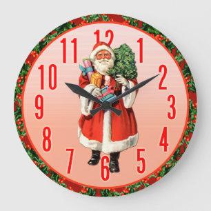 Horloge murale vintage du Père Noël