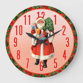 Horloge murale vintage du Père Noël