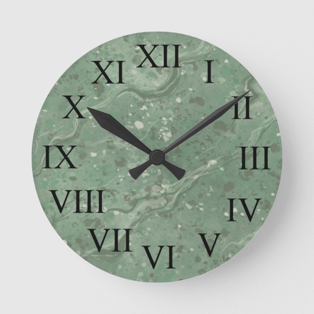 Horloge murale vintage en marbre vert Motif (Recto)