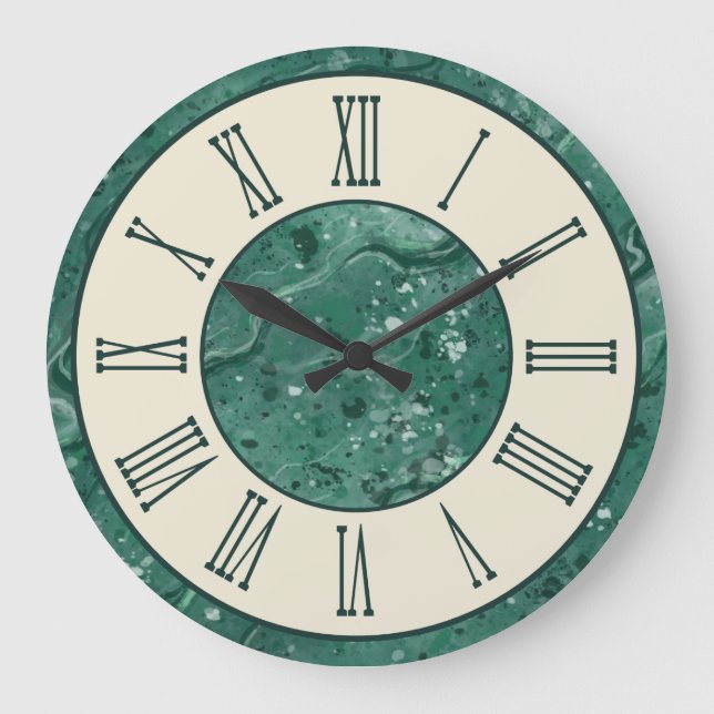 Horloge murale vintage en marbre vert Motif (Recto)