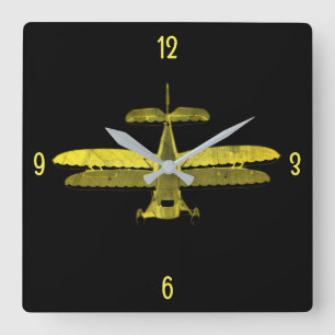 Horloge murale vintage Jaune