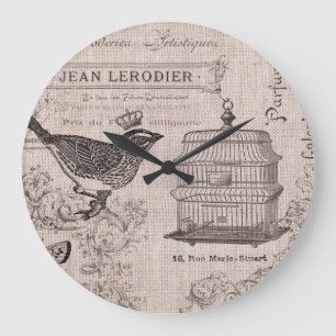 Horloge murale vintage pour oiseaux