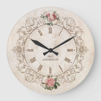 Horloge murale vintage Rose
