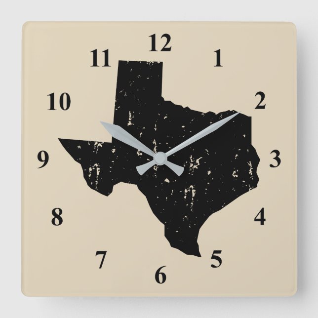 horloge murale vintage Texas state silhouette (Recto)