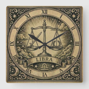 Horloge murale vintage Zodiaque Libra