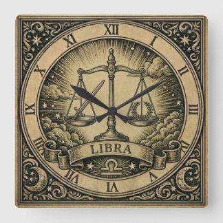 Horloge murale vintage Zodiaque Libra