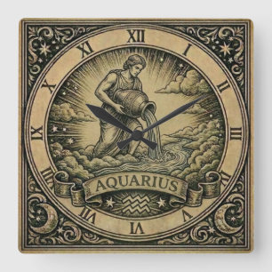 Horloge murale vintage Zodiaque Verseau
