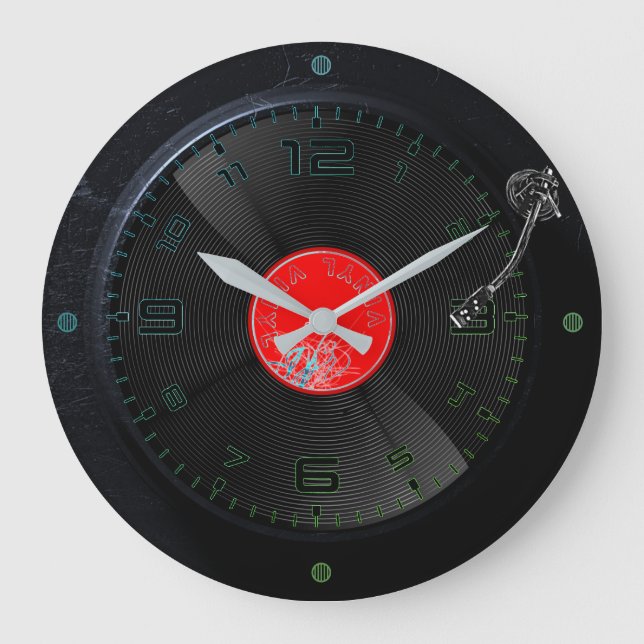 Horloge murale Vinyl Vibes Rétro (Recto)