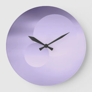 Horloge murale violette de lune et de planète