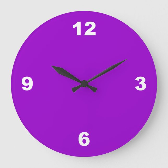 Horloge murale violette et grand nombre blanc (Recto)