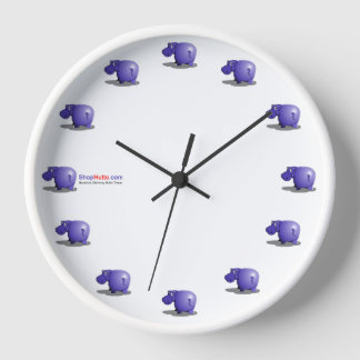 Horloge murale violette Hippo