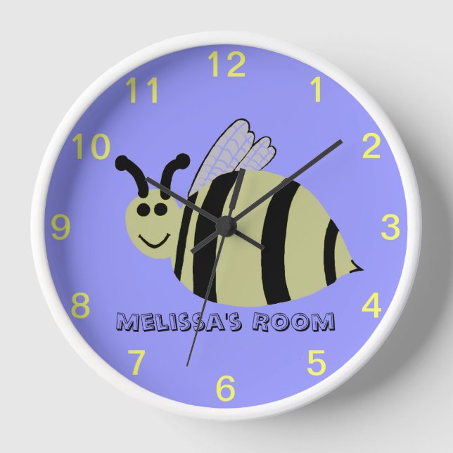 Horloge murale violette numérotée pour enfants ave (Recto)