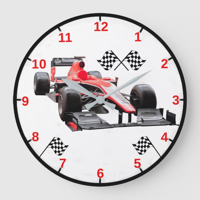 Horloge murale voiture de course (Recto)