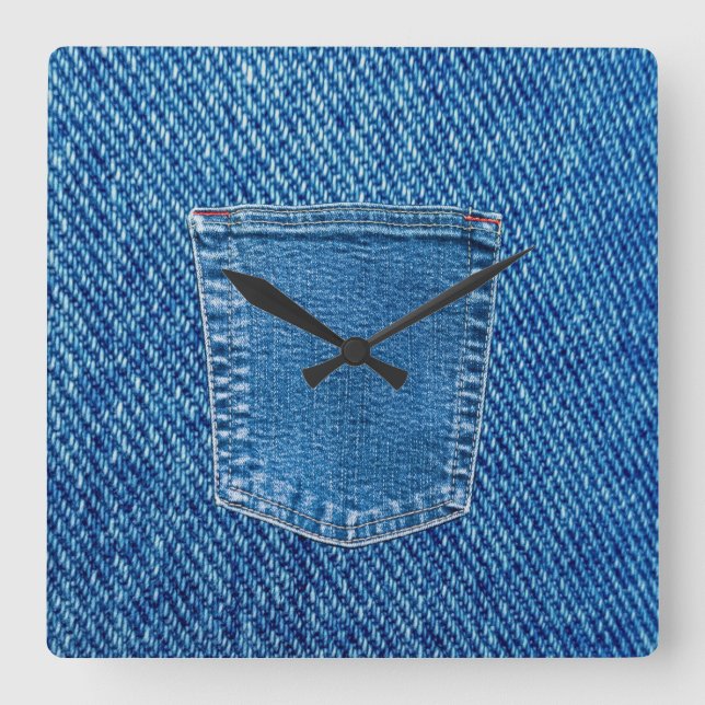 Horloge murale western à poche en denim (Recto)