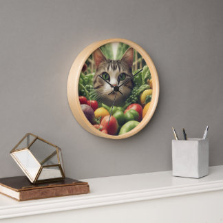 Horloge murale Whimsical avec conception de chats 