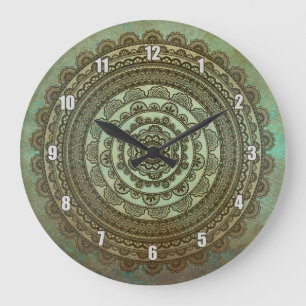 Horloge murale zen spirituelle mandala indien vint