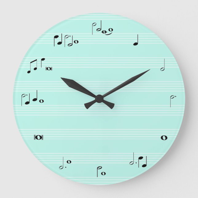 Horloge musicale - pastel menthe bleu (Recto)
