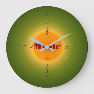 Horloge musicale simpliste verte/jaune/orange>