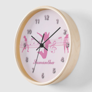 Horloge Musique personnalisée Danse et drame rose