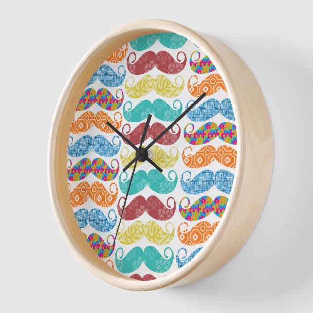 Horloge Mustache M. Hipster Vintage Retro (Angle)
