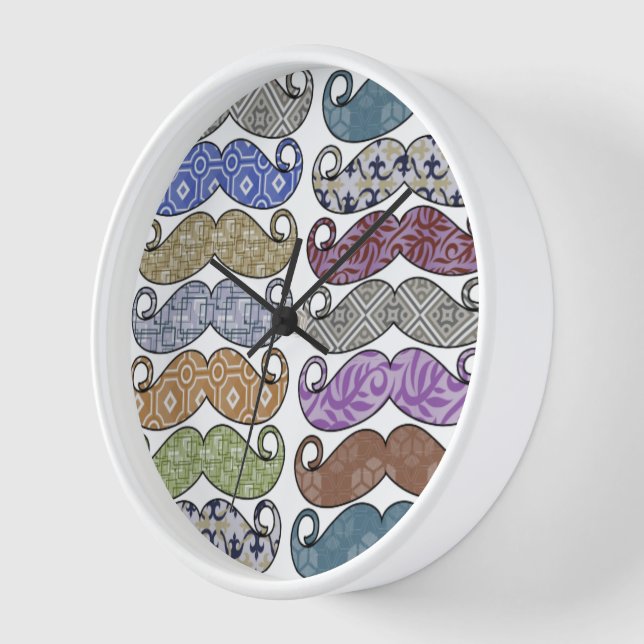 Horloge Mustache M. Hipster Vintage Retro (Angle)