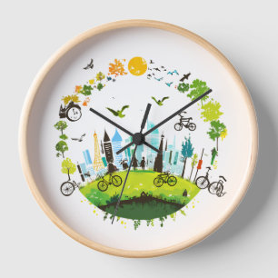 Horloge Nature Meets Metropolis: Wall Clock