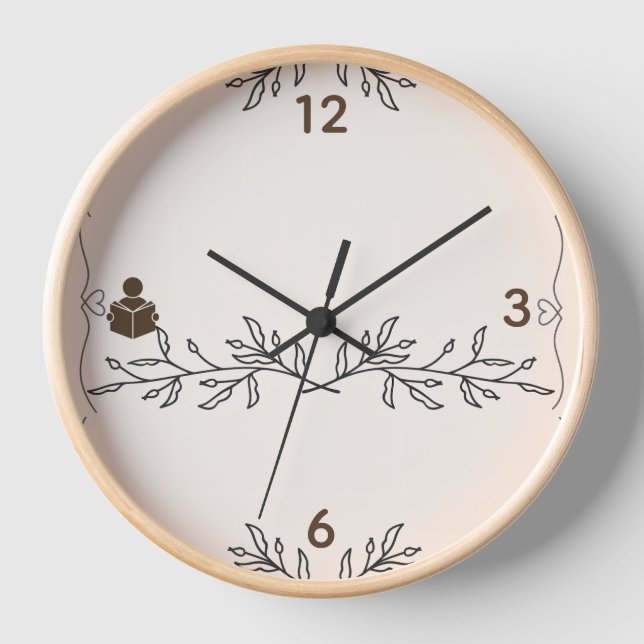 Horloge Nature Meets Time – Custom Wood Frame Wall Clock (Recto)