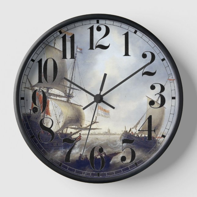 Horloge Navires en mer 1660 (Recto)