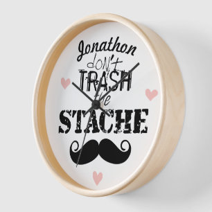 Horloge Ne jetez pas la moustache Retro Hipster